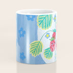 Sweet Strawberry Plant Friends in Sky Blue & Pink Coffee Mug Gallery Image 4