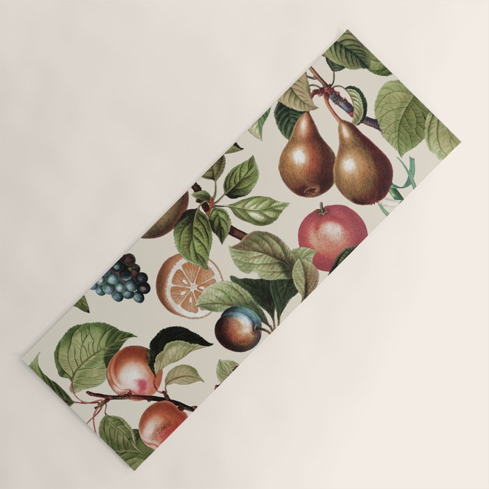 Fruitful Florals, Vintage Prints Food Yoga Mat Gallery Image 1
