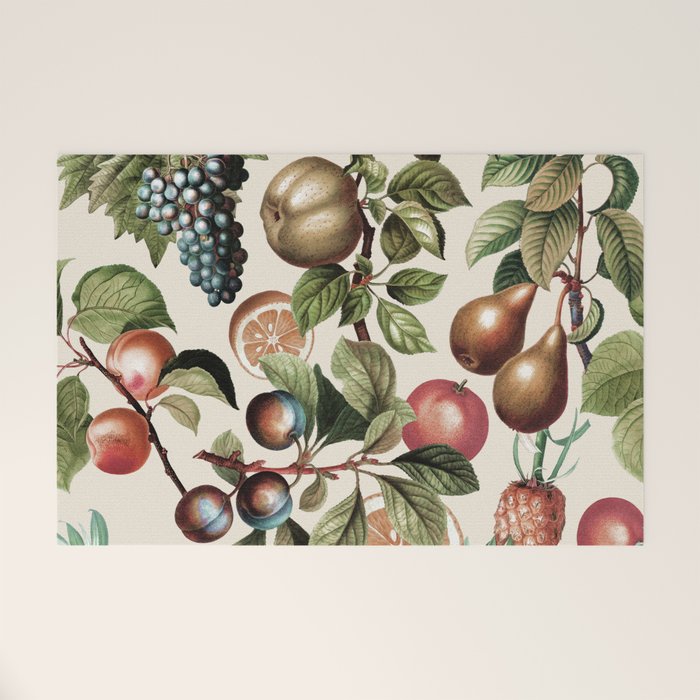 Fruitful Florals, Vintage Prints Food Welcome Mat Gallery Image 1