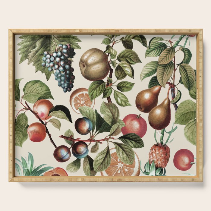 Fruitful Florals, Vintage Prints Food Serving Tray Gallery Image 1