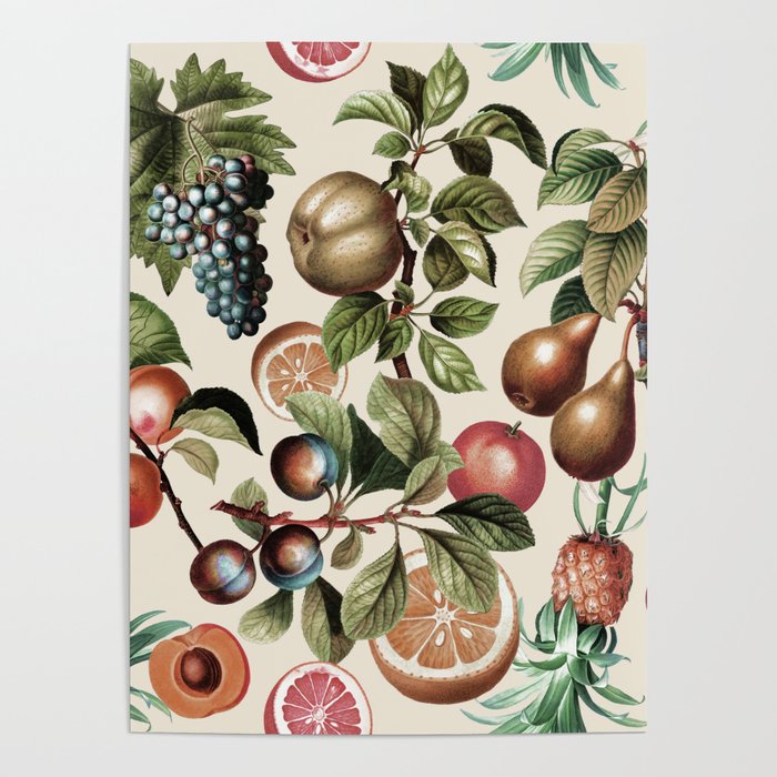 Fruitful Florals, Vintage Prints Food Poster Gallery Image 1