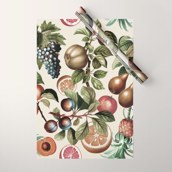 Fruitful Florals, Vintage Prints Food Wrapping Paper Gallery Image 1