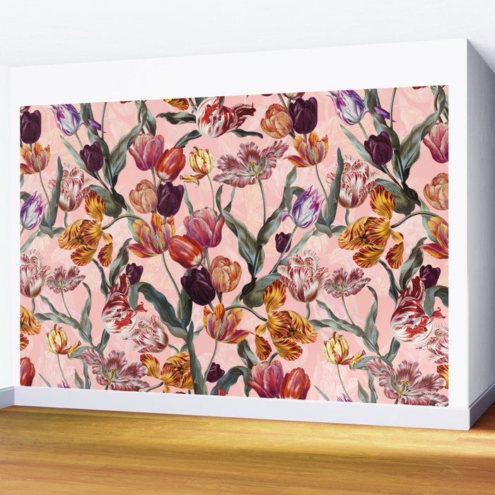 Magic Tulips Pattern III Wall Mural Gallery Image 2