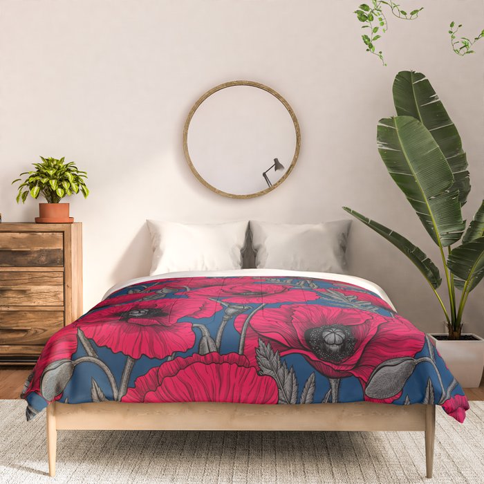 Night poppy garden  Comforter Gallery Image 3