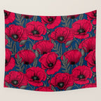 Night poppy garden  Wall Tapestry Gallery Image 4
