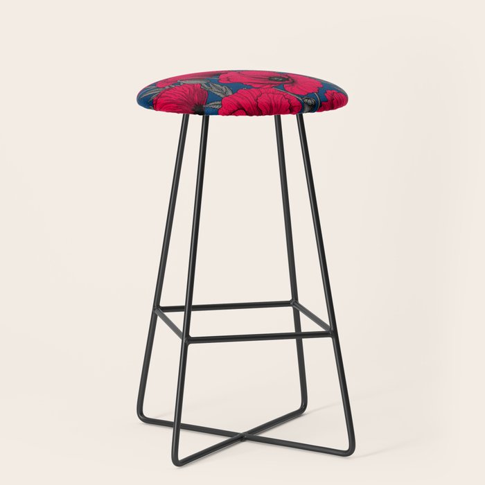 Night poppy garden  Stool Gallery Image 1