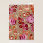 Garden Vegetables and Fresh Fruit in Mocha Mousse Stationery Card Gallery Image 2