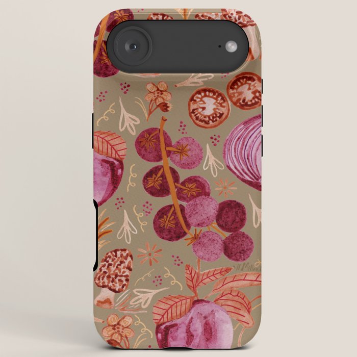 Garden Vegetables and Fresh Fruit in Mocha Mousse iPhone Case Gallery Image 6