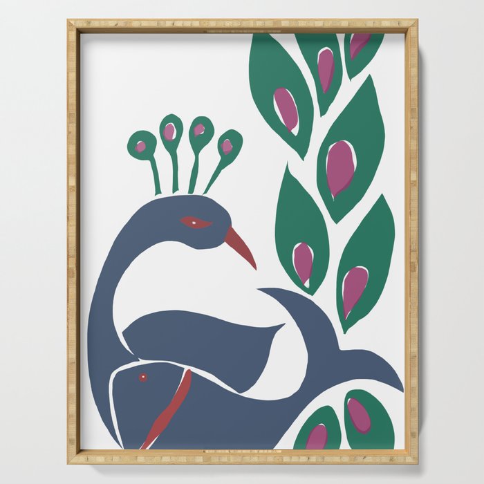 paper fish peacock Serving Tray Gallery Image 1