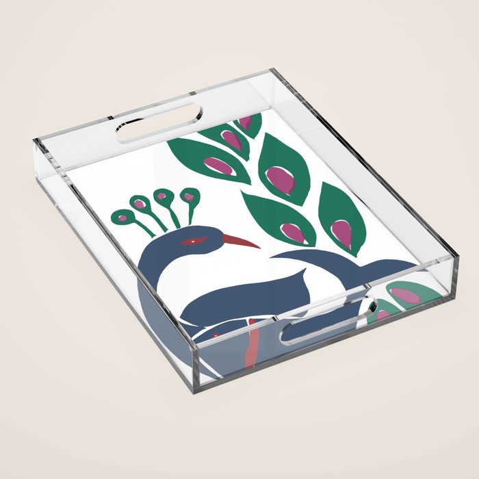 paper fish peacock Acrylic Tray Gallery Image 1