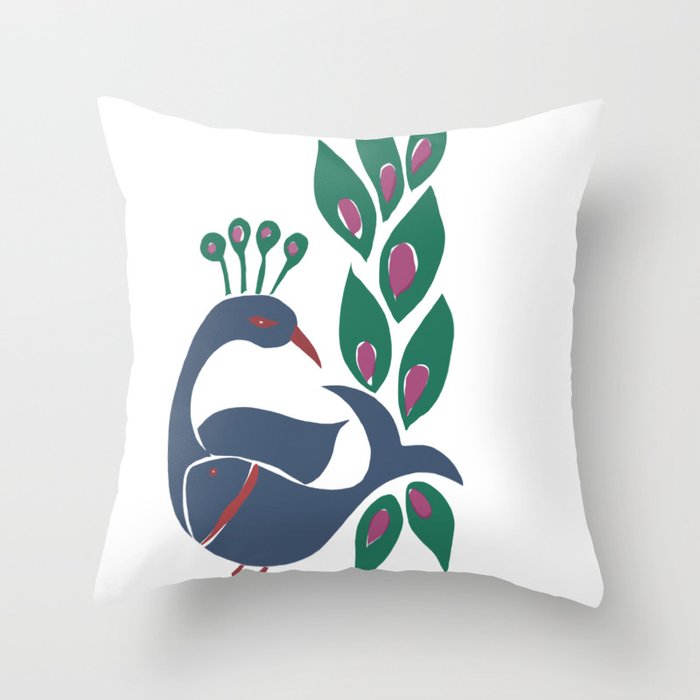 paper fish peacock Throw Pillow Gallery Image 1