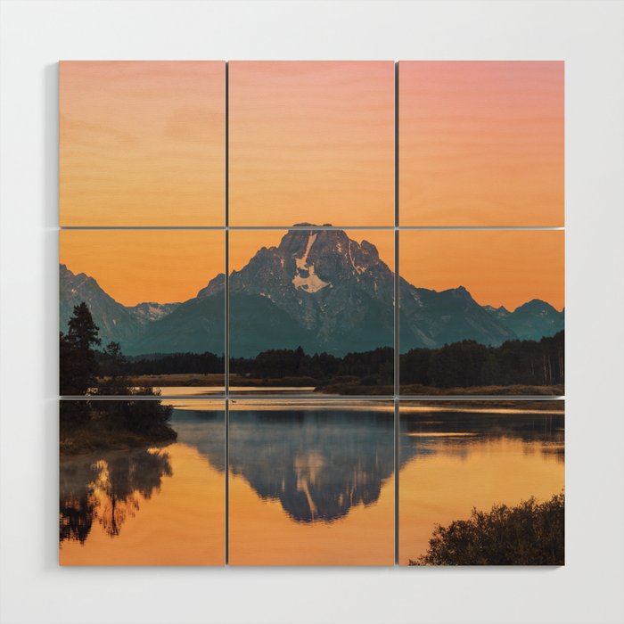 Sunrise In The Rockies - Grand Teton National Park Wood Wall Art Gallery Image 1