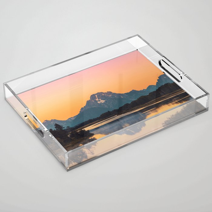 Sunrise In The Rockies - Grand Teton National Park Acrylic Tray Gallery Image 1