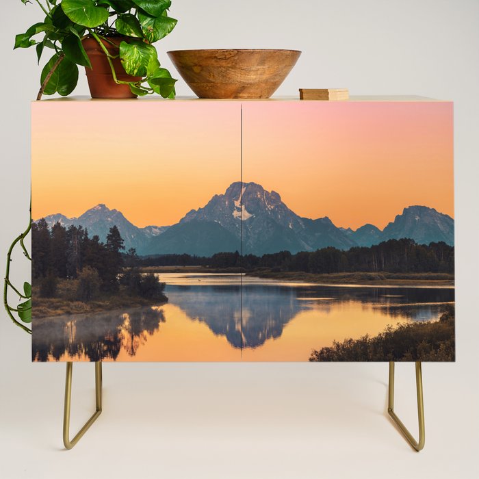 Sunrise In The Rockies - Grand Teton National Park Credenza Gallery Image 1