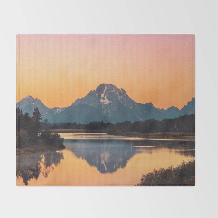 Sunrise In The Rockies - Grand Teton National Park Throw Blanket Gallery Image 2