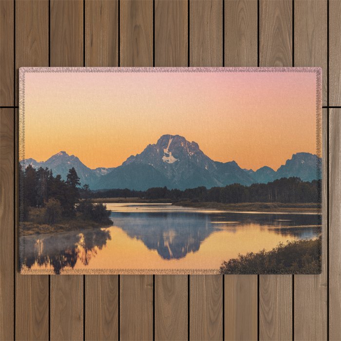 Sunrise In The Rockies - Grand Teton National Park Outdoor Rug Gallery Image 1