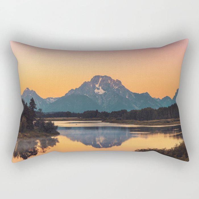 Sunrise In The Rockies - Grand Teton National Park Rectangular Pillow Gallery Image 1