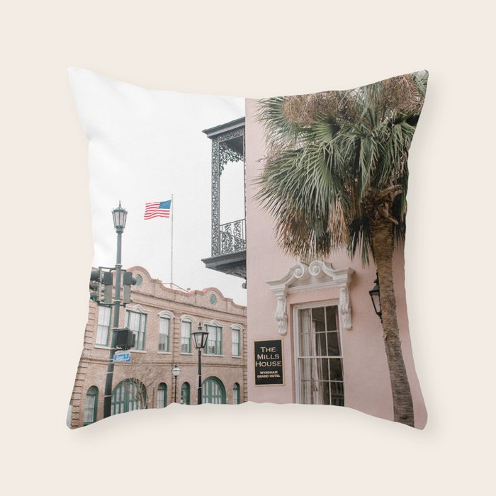 Charleston Pink Throw Pillow Gallery Image 6