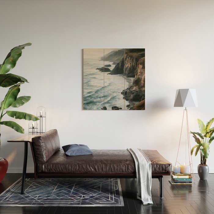 Waves Below Pines - Pacific Northwest Coast Wall Art Wood Wall Art Gallery Image 2