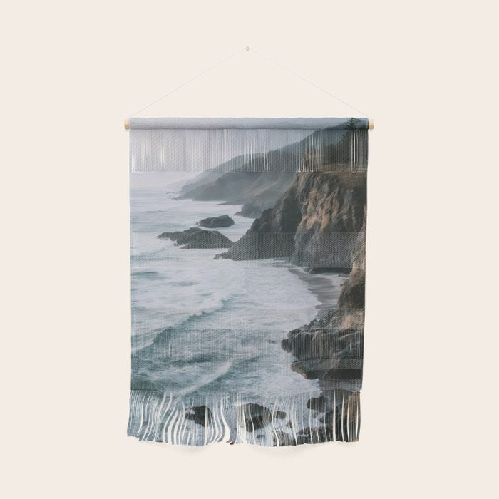 Waves Below Pines - Pacific Northwest Coast Wall Art Wall Hanging Gallery Image 1
