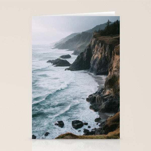 Waves Below Pines - Pacific Northwest Coast Wall Art Stationery Card Gallery Image 2