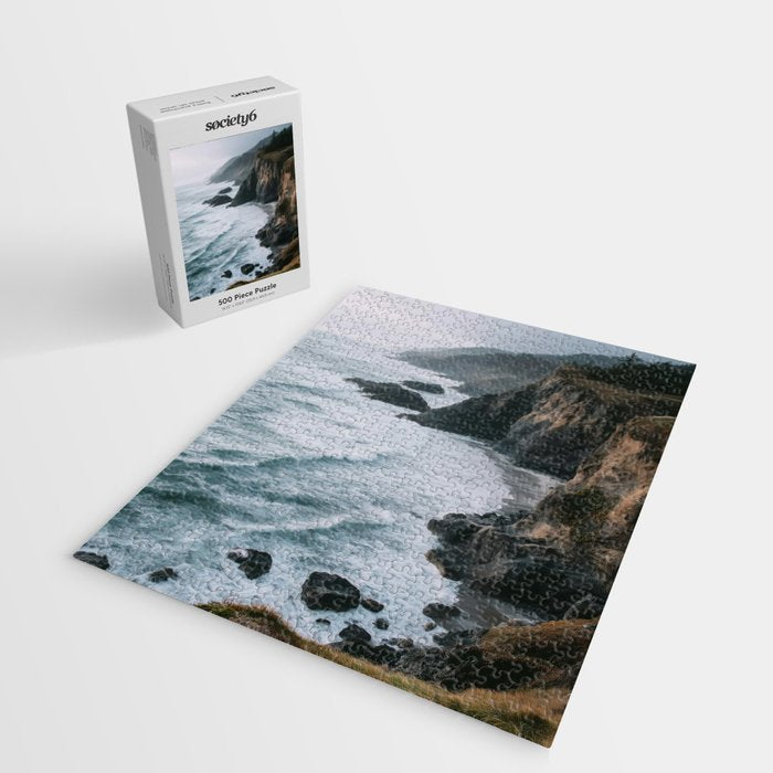Waves Below Pines - Pacific Northwest Coast Wall Art Jigsaw Puzzle Gallery Image 2