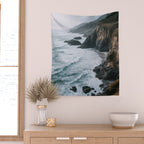 Waves Below Pines - Pacific Northwest Coast Wall Art Wall Tapestry Gallery Image 2