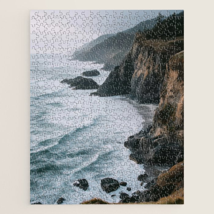 Waves Below Pines - Pacific Northwest Coast Wall Art Jigsaw Puzzle Gallery Image 1