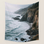 Waves Below Pines - Pacific Northwest Coast Wall Art Wall Tapestry Gallery Image 4