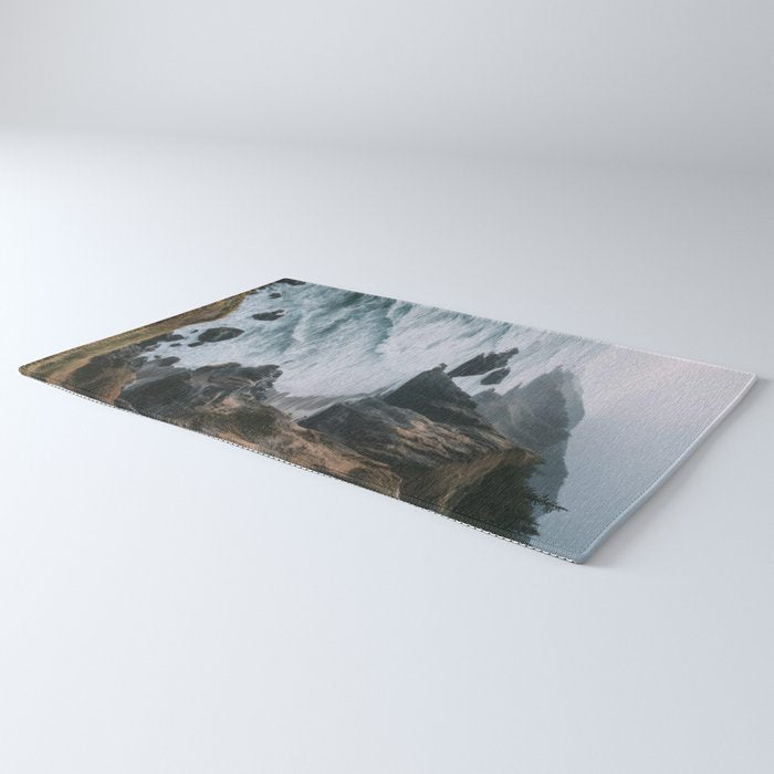 Waves Below Pines - Pacific Northwest Coast Wall Art Rug Gallery Image 3