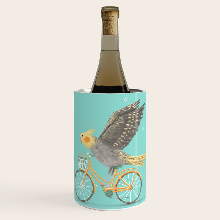 Cockatiel on a Bicycle Wine Chiller Gallery Image 1
