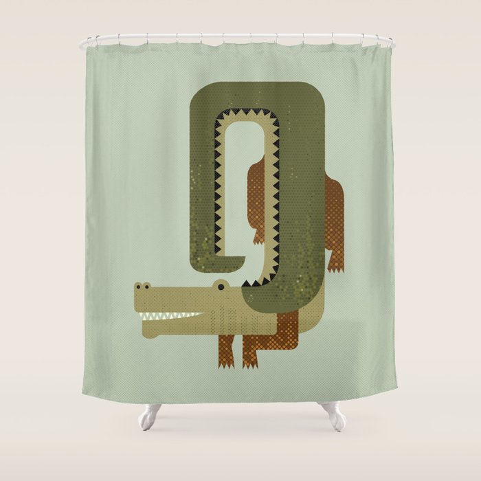 Whimsy Crocodile Shower Curtain Gallery Image 1