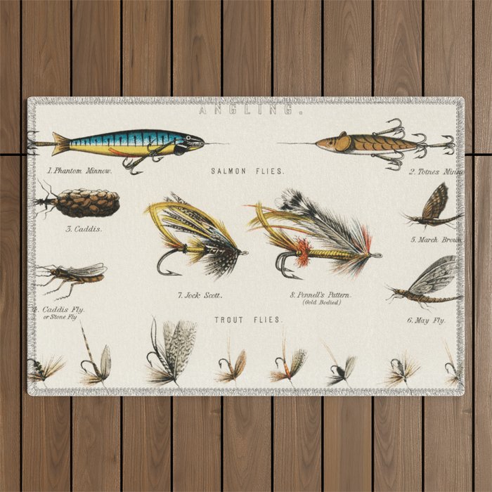 Angling Chart Outdoor Rug Gallery Image 1
