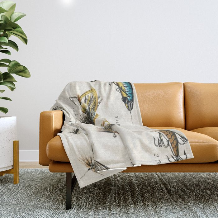 Angling Chart Throw Blanket