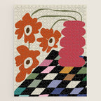 color checkerboard with dropping flower Jigsaw Puzzle Gallery Image 1