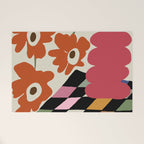 color checkerboard with dropping flower Welcome Mat Gallery Image 1
