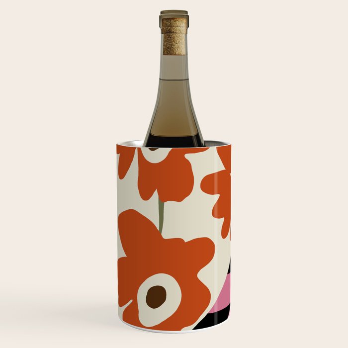 color checkerboard with dropping flower Wine Chiller Gallery Image 2