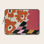 color checkerboard with dropping flower Laptop Sleeve Gallery Image 1