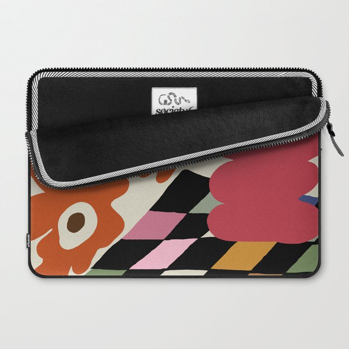 color checkerboard with dropping flower Laptop Sleeve Gallery Image 2