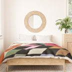 color checkerboard with dropping flower Duvet Cover Gallery Image 3
