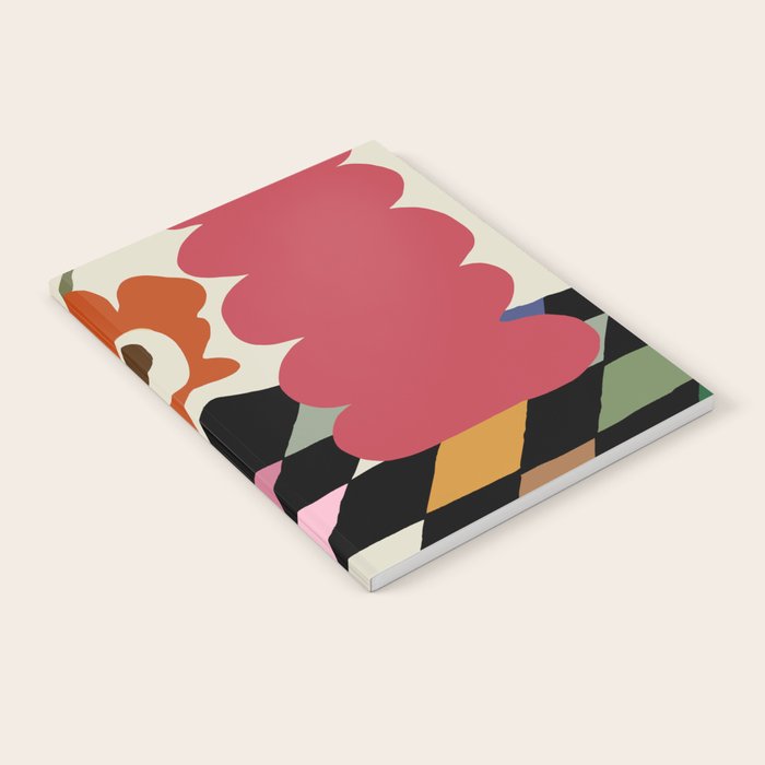 color checkerboard with dropping flower Notebook Gallery Image 2
