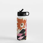 color checkerboard with dropping flower Water Bottle Gallery Image 1