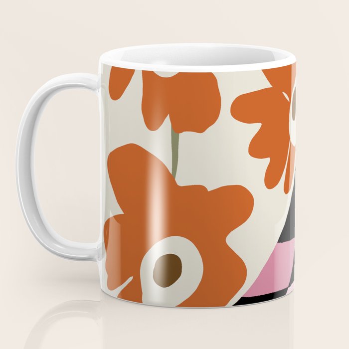 color checkerboard with dropping flower Coffee Mug Gallery Image 3