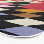color checkerboard with dropping flower Bath Mat Gallery Image 3