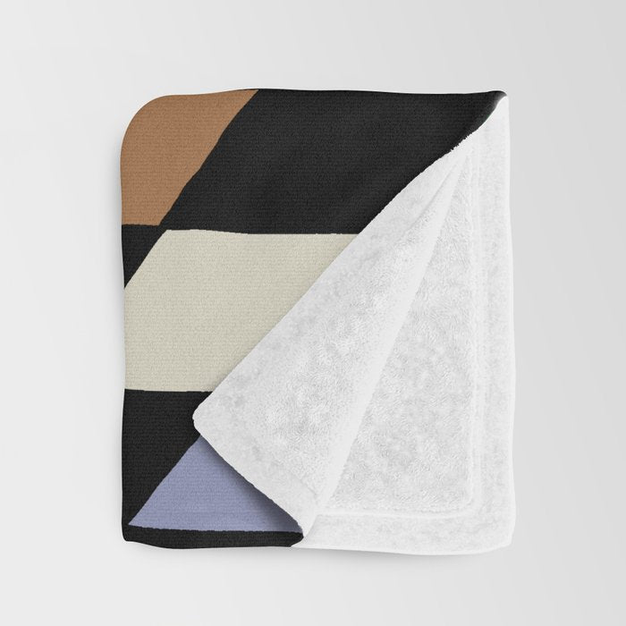 color checkerboard with dropping flower Throw Blanket Gallery Image 3