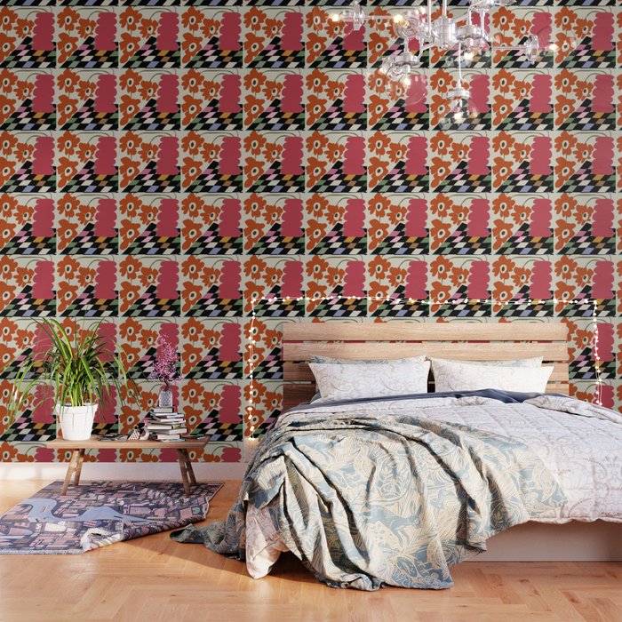 color checkerboard with dropping flower Wallpaper Gallery Image 3