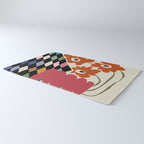 color checkerboard with dropping flower Rug Gallery Image 3