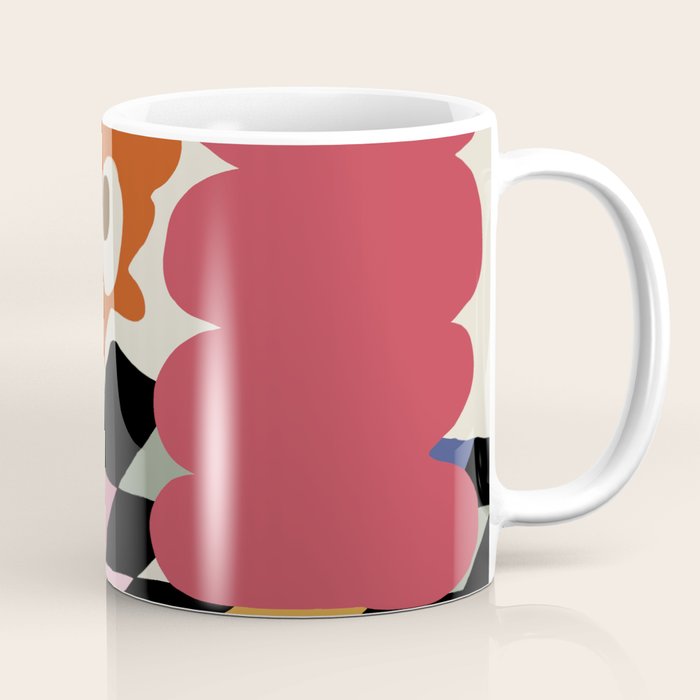 color checkerboard with dropping flower Coffee Mug Gallery Image 1