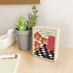 color checkerboard with dropping flower Mini Art Print Gallery Image 2