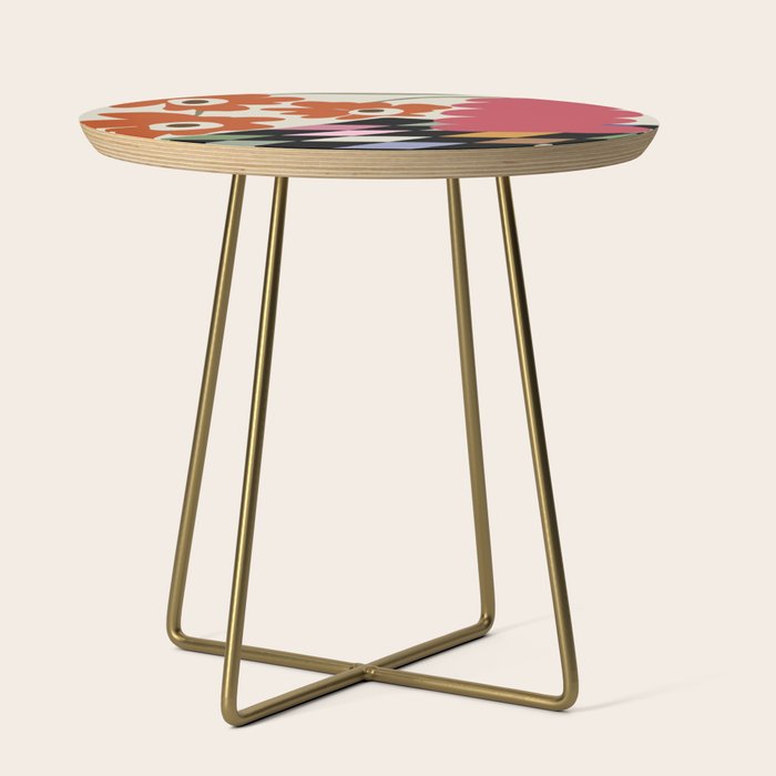 color checkerboard with dropping flower Side Table Gallery Image 1
